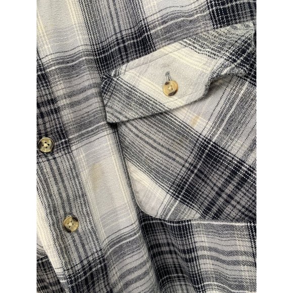 National Outfitters Mens XXL Shirt/Jacket Gray Plaid Cotton Button Down Pocket - Picture 2 of 7
